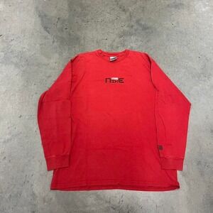 Vintage 90s USA made Nike center check spell-out logo long‎ sleeve